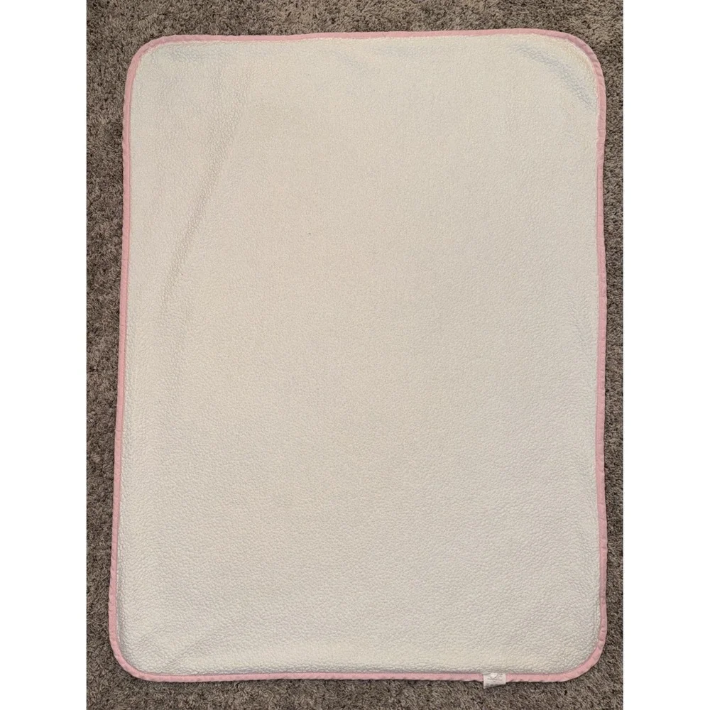 Carter's Baby Blanket Pink White Circles Dots‎ Sherpa